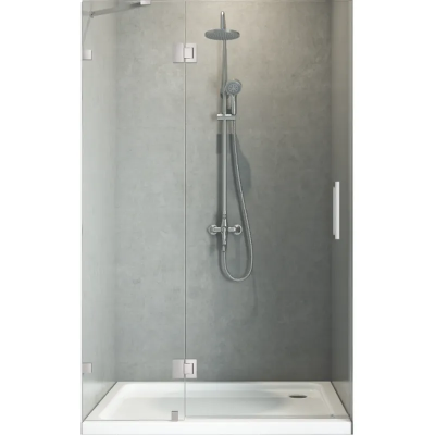 Дверь в нишу Koer SR SD04-120x200-TR-01 прозрачное стекло Easy Clean 10мм, CHROME (KR5387)